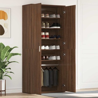 vidaXL Dulap pentru pantofi cu ușă Maro 80 x 39 x 180 cm Lemn compozit foto