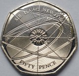 50 pence 2017 Marea Britanie, Sir Isaac Newton, unc, km#1430, Europa