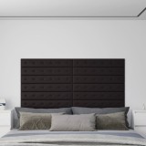 VidaXL Panouri perete 12 buc. negru, 90x15 cm piele ecologică 1,62 m&sup2;