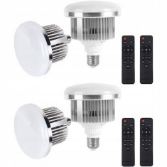 Set 4x Bec foto LED 3 moduri de lumina,putere 105W,soclu E27 cu telecomanda control