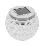 Lampa solara led tip glob cristal pentru gradina/trepte/terasa flippy, rezistent la apa ip65, 10 x 9.5 cm, 1.2v, abs, 600mah, alb rece