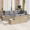 VidaXL Set de canapele pentru grădină 7 pcs Beige și gri deschis 3355769