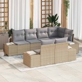 vidaXL Set de canapele pentru grădină 7 pcs Beige și gri deschis