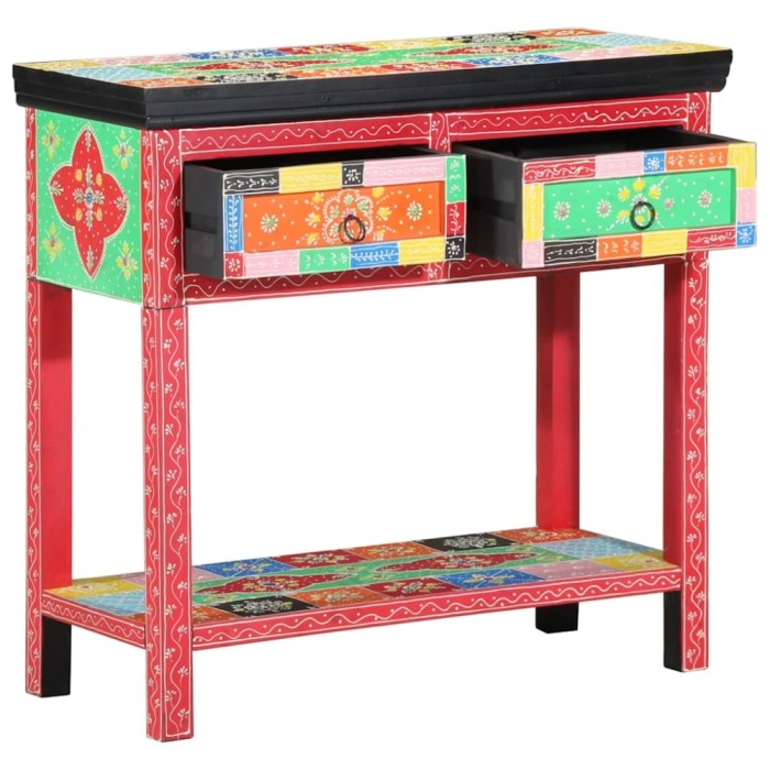Masă consolă cu sertare, multicolor, lemn prelucrat