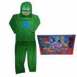 Costum pentru copii IdeallStore&reg;, Green Lizard, marimea 7-9 ani, 120-130, verde, cu garaj inclus