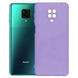 Husa Silicon Silk Touch compatibila cu Xiaomi Redmi Note 9 Pro, interior catifea, Mov