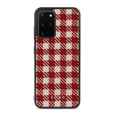 Husa Samsung Galaxy S20+ Plus - Skino Gingham Red, rosu bej foto