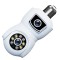 Camera video de supraveghere Damar E9, Tip bec, 360&deg;, Dubla lentila, Fixa si Mobila, Interior/Exterior, Wifi, 2MP, Rezolutie 1920*1080 Full HD, Rotire