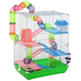 Cusca PawHut cu 5 Niveluri pentru Rozătoare, Dimensiuni 46x30x58 cm, Ideală pentru Hamsteri și Șoareci, Design Spațios și Funcțional | Aosom Romania