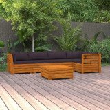 VidaXL Set mobilier grădină cu perne, 6 piese, lemn masiv de acacia