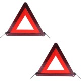 Cumpara ieftin Triunghi reflectorizant auto pliabil cu suport metalic, set 2 bucati, vizibilitate ridicata, obligatoriu pentru dotarea autoturismelor, usor de montat