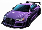 Cumpara ieftin PURPLE AUDI RS3 STICKER