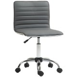 HOMCOM Scaun Ergonomic de Birou cu &Icirc;nălțime Reglabilă, Șezut Pivotant și 5 Rotile, 48x52x78-90 cm, Gri &Icirc;nchis | Aosom Romania