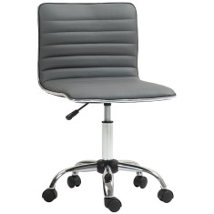 HOMCOM Scaun Ergonomic de Birou cu &Icirc;nălțime Reglabilă, Șezut Pivotant și 5 Rotile, 48x52x78-90 cm, Gri &Icirc;nchis | Aosom Romania