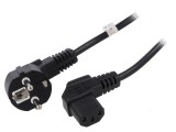 Cablu CEE 7/7 unghi 90&deg; cu ştecăr IEC C13 mamă PVC, Goobay