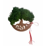 Magnet de frigider pomul vietii cu licheni (Verde inchis Bronz)
