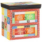 VidaXL Dulap de noapte Multicolour 40 x 30 x 40 cm Lemn masiv de mango