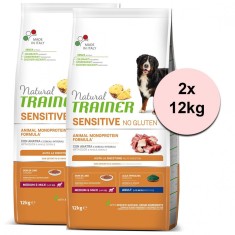 TRAINER Natural SENSITIVE No Gluten Adult Medium / Maxi Duck 2 x 12 kg foto