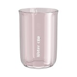 Cana de apa pentru clatit, flippy, pentru periuta de dinti, 200 ml, 10.4 x 7.3 cm, roz transparent