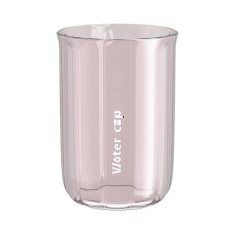 Cana de apa pentru clatit, flippy, pentru periuta de dinti, 200 ml, 10.4 x 7.3 cm, roz transparent