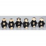 Set 6 figurine maimute intelepte, Nu vad, Nu aud, Nu vorbesc, 9cm, Tole 10 39710