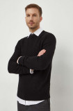 BOSS pulover de l&acirc;nă bărbați, culoarea negru, light 50506035