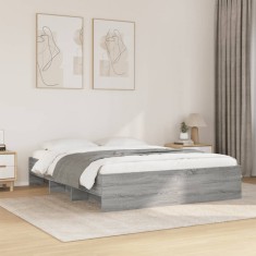 vidaXL Cadru de pat fără saltea Gri Sonoma 160x200cm lemn prelucrat 3295644
