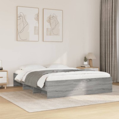 vidaXL Cadru de pat fără saltea Gri Sonoma 160x200cm lemn prelucrat 3295644 foto