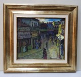Nicolcea Spineni - Bucuresti, Ulei/Carton, 20x22.3cm, Pictura Originala Semnata