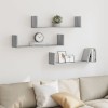 VidaXL Rafturi de perete 3 buc. gri sonoma 80x18x18 cm lemn prelucrat