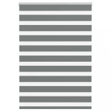 Jaluzea Zebra Gri &Icirc;nchis 105x100 cm vidaXL, Lățime Țesătură 100.9cm, Poliester, Montaj cu/fără Găurire, Siguranță Copii