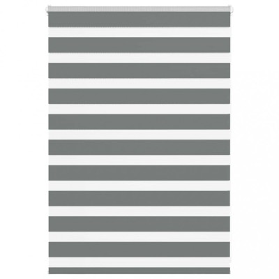 Jaluzea tip zebra gri &amp;icirc;nchis lățime țesătură 100,9 cm poliester foto