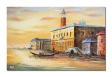 Cumpara ieftin Tablou Ulei 3D Palatul Dogilor Venetia, 90x60cm, Pictat Manual, Cutit, Panza pe Sasiu, Semnat AnA