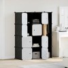 VidaXL Dulap modular cu 9 compartimente, 109x36,5x143 cm, negru și alb