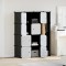 vidaXL Dulap modular cu 9 compartimente, 109x36,5x143 cm, negru și alb