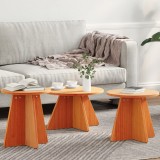 VidaXL Masă de cafea 3 pcs Maroniu cerat 49 x 49 x 30 cm