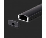 Profil Aluminiu pentru Banda LED 2M 17.4mm x 7mm Negru, Oem