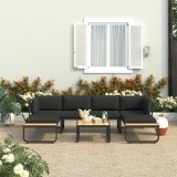 Cumpara ieftin Set canapea de grădină colțar cu perne, 4 piese, aluminiu, WPC