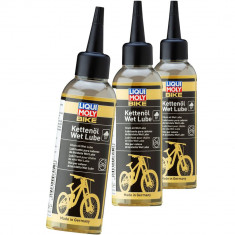 Set 3 Buc Ulei Pentru Lant Umed Liqui Moly Bike Chain Oil Wet Lube 100ML 6052