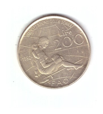 Moneda Italia 200 llire 1980, stare foarte buna, curata foto