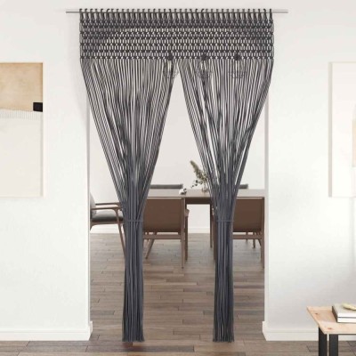 vidaXL Perdea macrame, antracit, 140 x 240 cm, bumbac foto