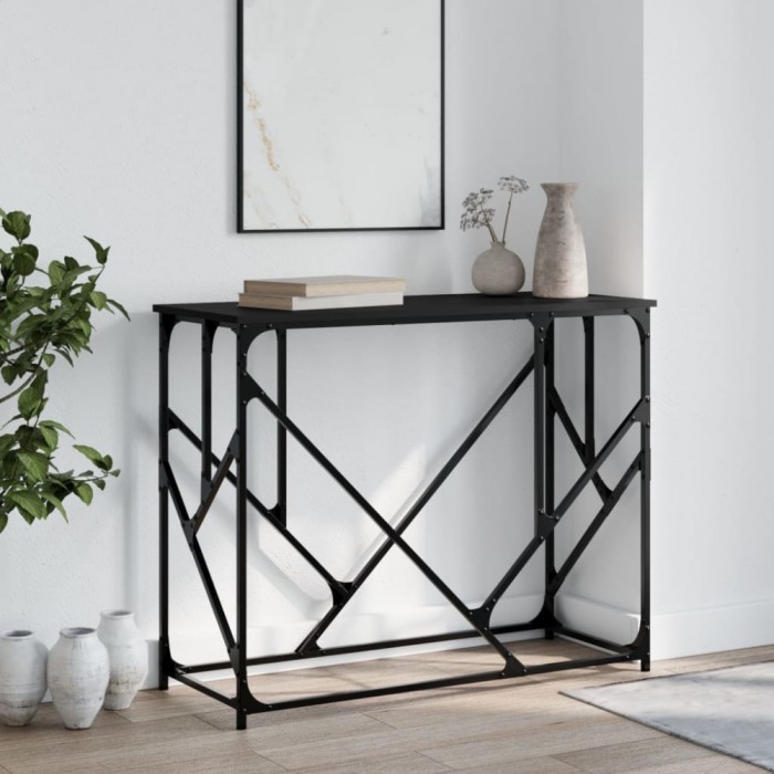 vidaXL Măsuță consolă, negru, 100x40x80 cm, lemn compozit