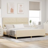 VidaXL Cadru de pat, crem, 200x200 cm, textil