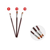 Set 3 Pensule Pictura Varf Drept Idei, Nr. 8, 10, 12, 22cm, Acuarela, Tempera, Guasa, Par Sintetic, Corp Lemn