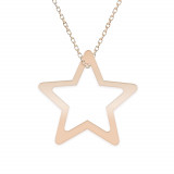 Selena - Colier personalizat argint 925 placat cu aur roz cu pandantiv stea, Bijubox