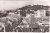 AMS - ILUSTRATA 1266, ORASUL STALIN - VEDERE SPRE CETATUIA, ANUL 1957, cu perforari, Circulata, Fotografie