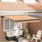Copertină retractabilă, galben/alb, 3x2,5 m, textil/aluminiu