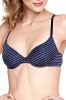BED202-44 Sutien casual cu model in dungi New Day WM, Fara burete, albastru, Beedees By Triumph