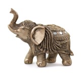 Statueta &quot;Lucky Elephant&quot; din rasina, Auriu, 15cm ComfortTravel Luggage, Ella Home