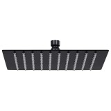 Gossi cap de dus tip ploaie patrat, negru, 20x20 cm, otel inoxidabil